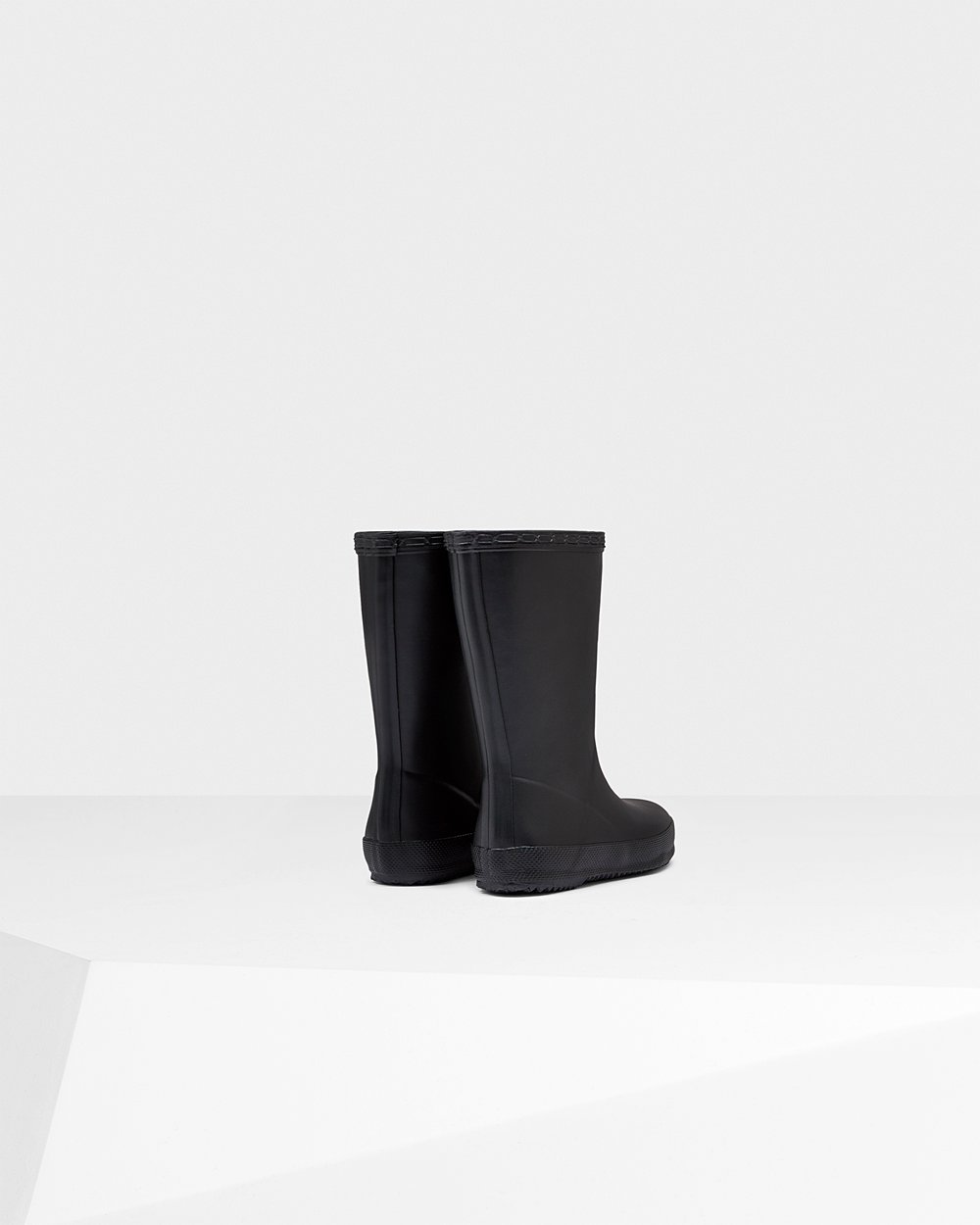 Hunter Original First Classic Rain Boots - Discount Kids Black - QVMXFW720